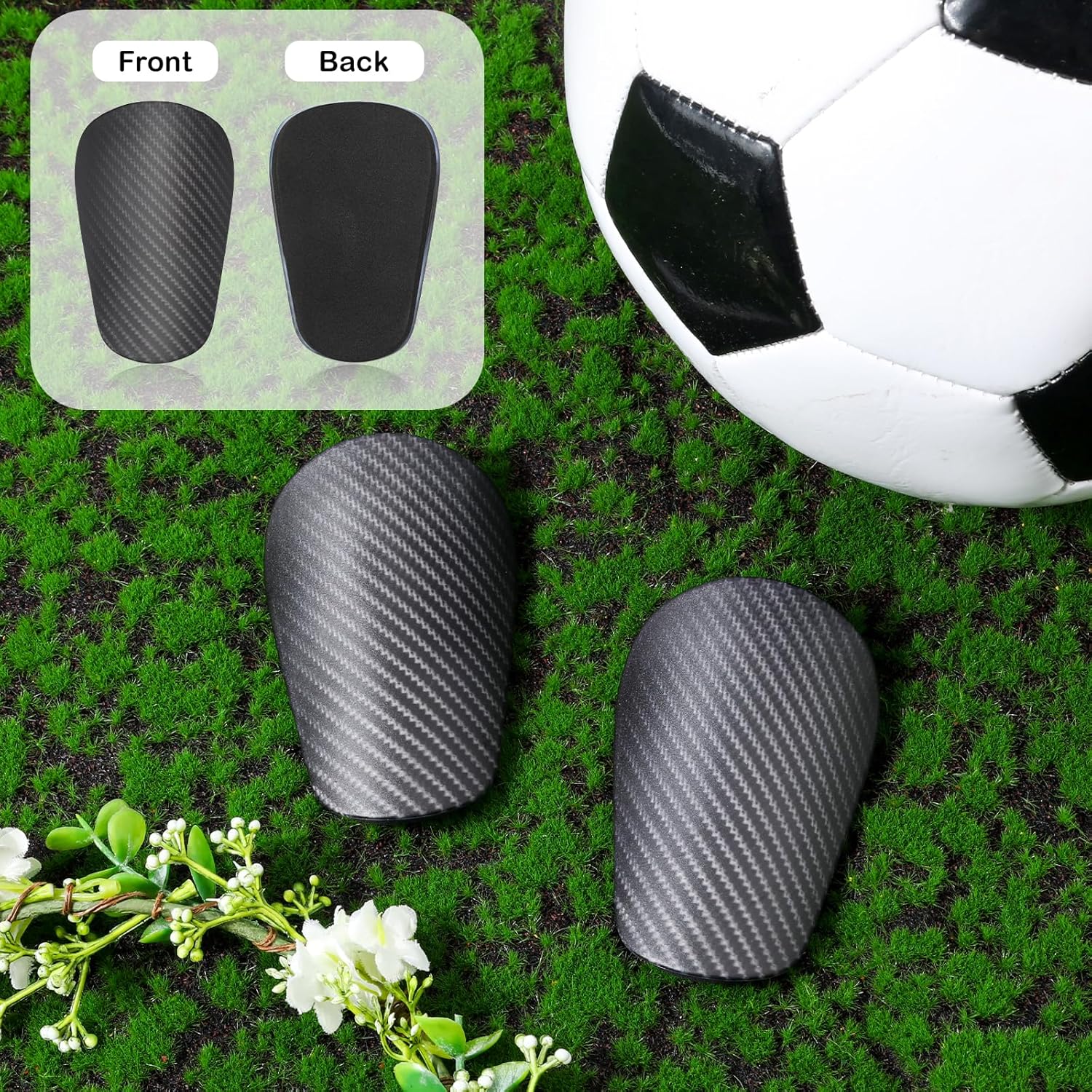 Mini Football Shin Guards, Dark Grey Extra Mini Football Shin Guards Youth & Adult Shin Guards (Mini, 9.5x 4cm) - Image 2