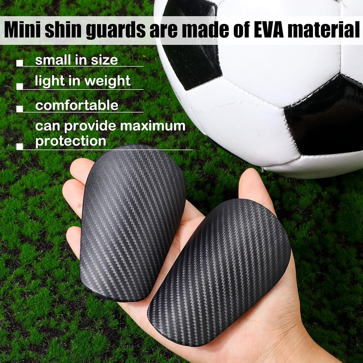 Mini Football Shin Guards, Dark Grey Extra Mini Football Shin Guards Youth & Adult Shin Guards (Mini, 9.5x 4cm) - Image 3