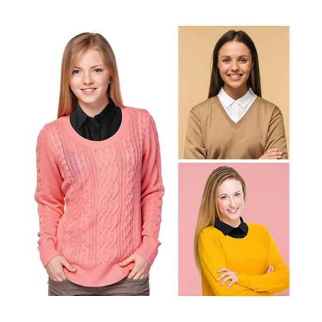 pcs women's collar insert women, removable collar - Image 3