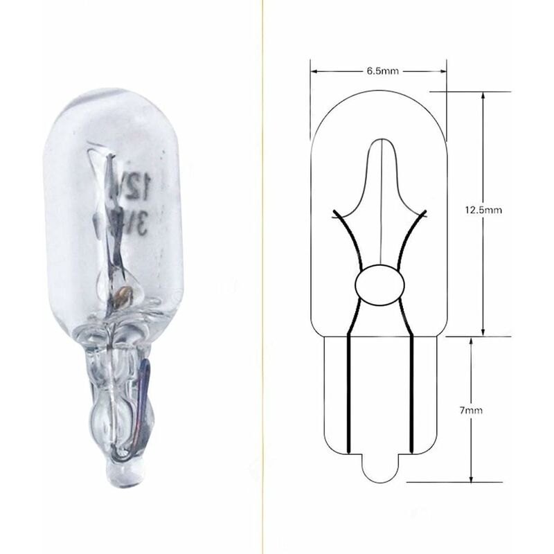 10pcs T6.5 Car Dashboard Bulb 3W Indicator Light 12V Side Lights Car Accessories - Image 2