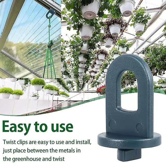 Greenhouse Clamps Set of 100 with extra strong grip and eyelets - The best trellis and plant holder for your greenhouse(Dark green) - Image 2