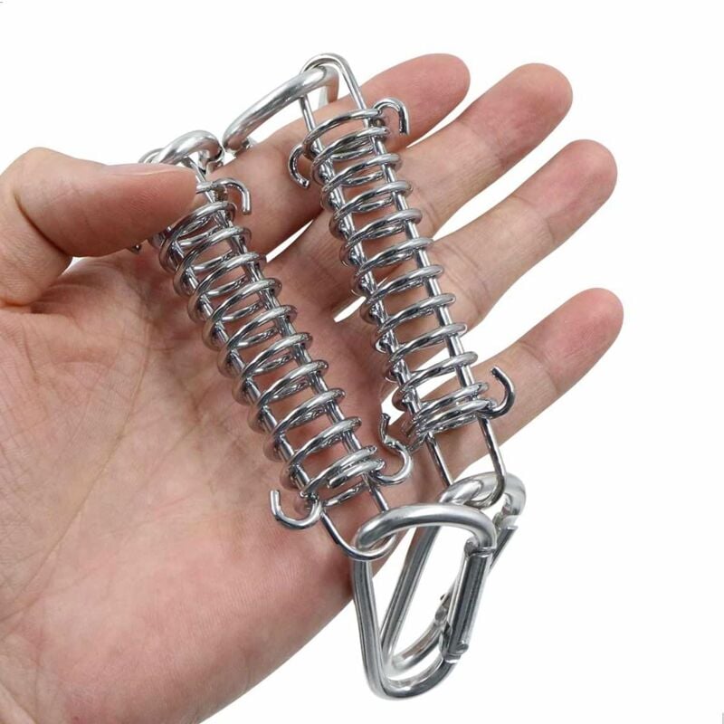 Tension Spring Buckle Awning Bracket - Sun Sail Brackets Accessories Stainless Steel with 4 Spiral Springs 8 Carabiners for Tents Awnings Camping, 4 pcs - Image 4