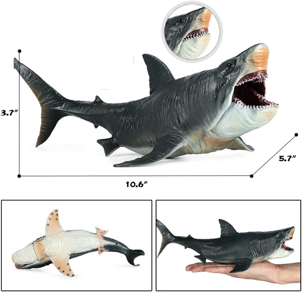 Large Megalodon Shark Toy, Plastic Sea Animal Figure, Realistic Sea Monster Toy Figure - Image 2