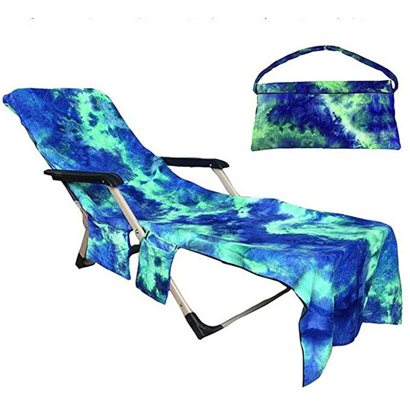 Beach Chair Cover with Side Pockets for Sunbathing, Garden - Image 1