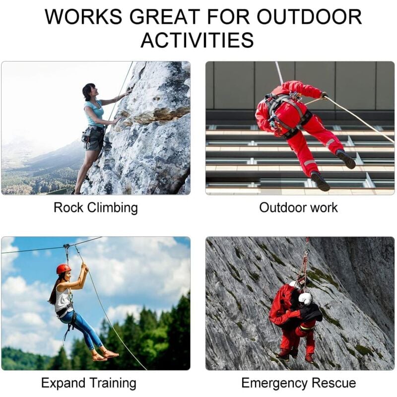 10M Safety Rope Nylon Braided Safety Rope Anti-tear Climbing Rescue Rope, 10mm Diameter Rope for Hiking - Image 4