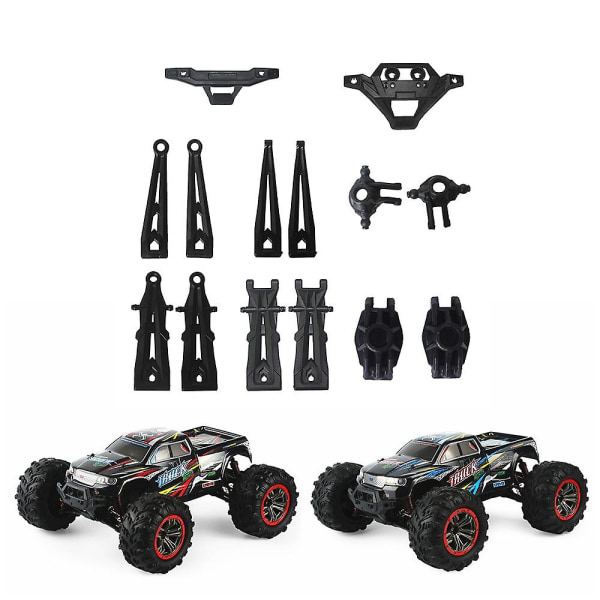 For XLH Hosim 9125 RC Car 14pcs Front Rear Upper Lower Control Arm Control Stub Axle Bumper Black - Image 2