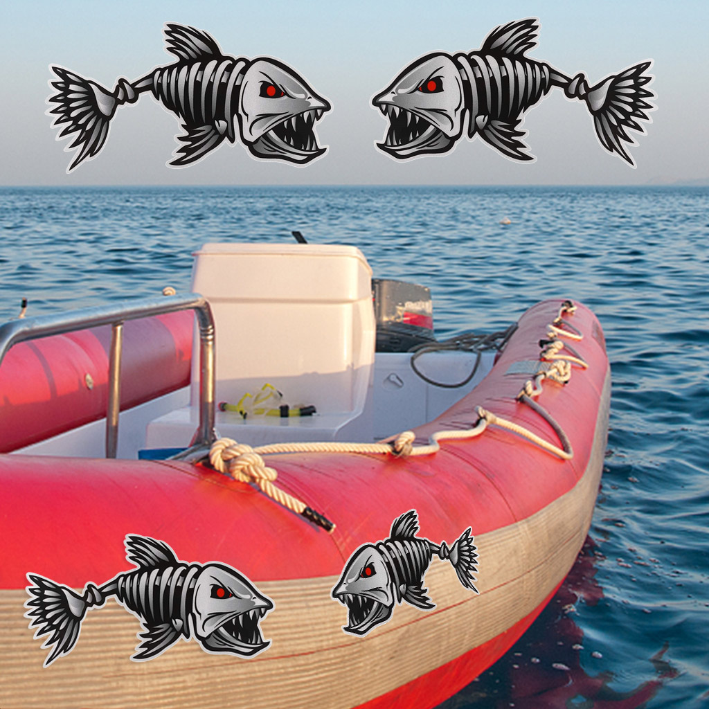 2pcs/set Fishing Boat Decals Sticker Car Decal Boat Decals for Kayak Fishing Car Reflective Decals Accessories 25*13cm - Image 2