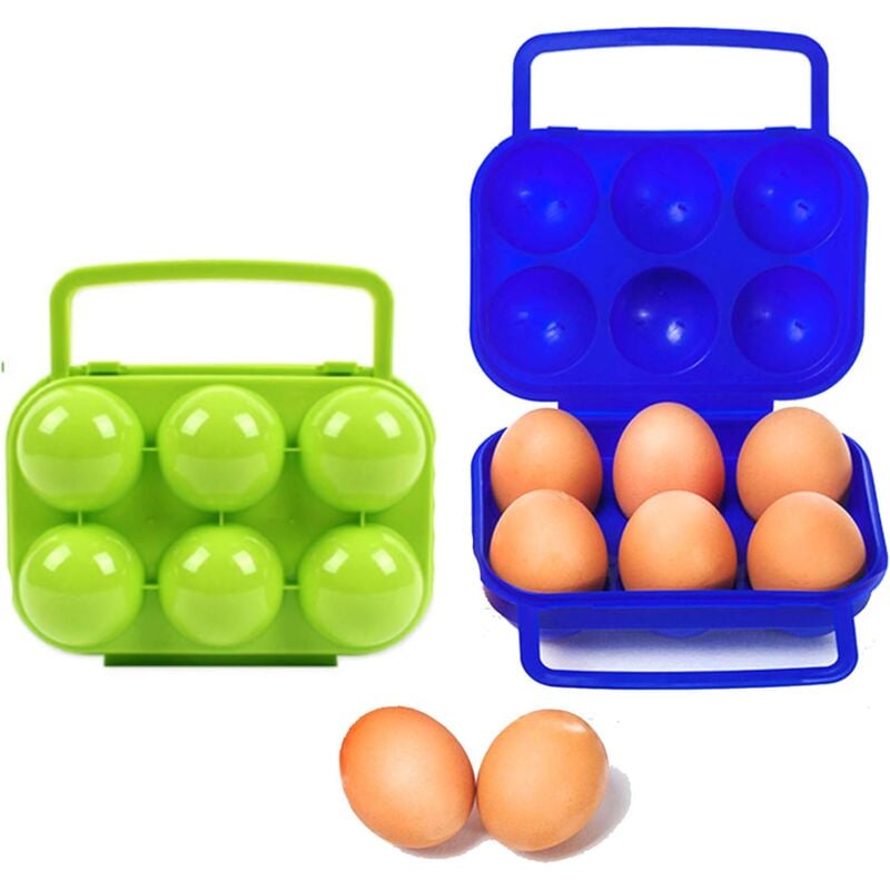 Portable Plastic Egg Carton 6 Compartments Foldable Egg Storage Box Large Capacity Egg Box Egg Holder Organizer for Refrigerator and Crisper - Image 1