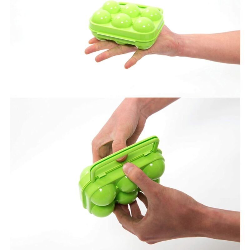 Portable Plastic Egg Carton 6 Compartments Foldable Egg Storage Box Large Capacity Egg Box Egg Holder Organizer for Refrigerator and Crisper - Image 4