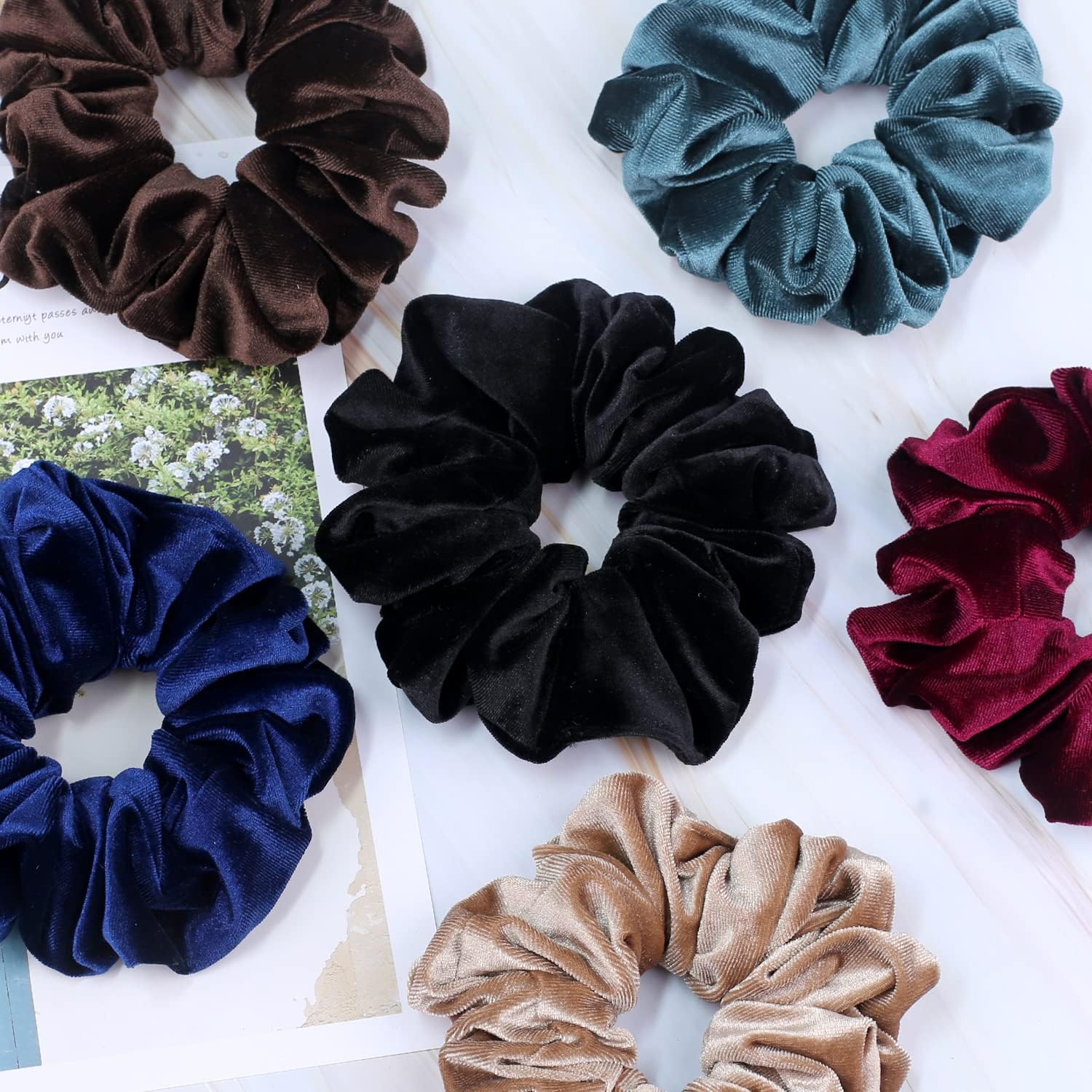 Extra Large Scrunchies for Women with Thick Hair, Premium Velvet Large Scrunchie, Soft Twists Ponytail Holder Hair Accessories, 6 Pack - Image 4