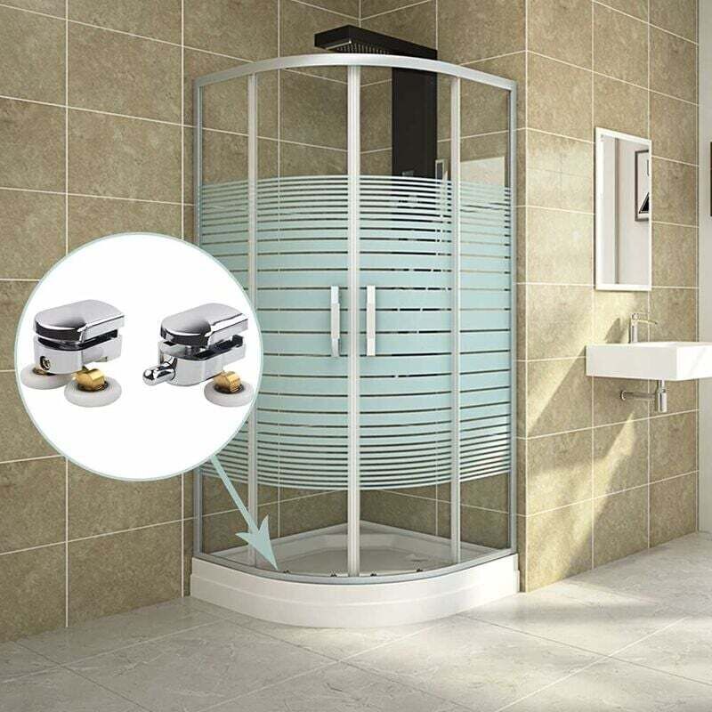 Shower Door Roller, 4pcs Double Shower Door Rollers Sliding Door Wheel Replacement for Shower Enclosure for 14mm Glass Hole - Image 5