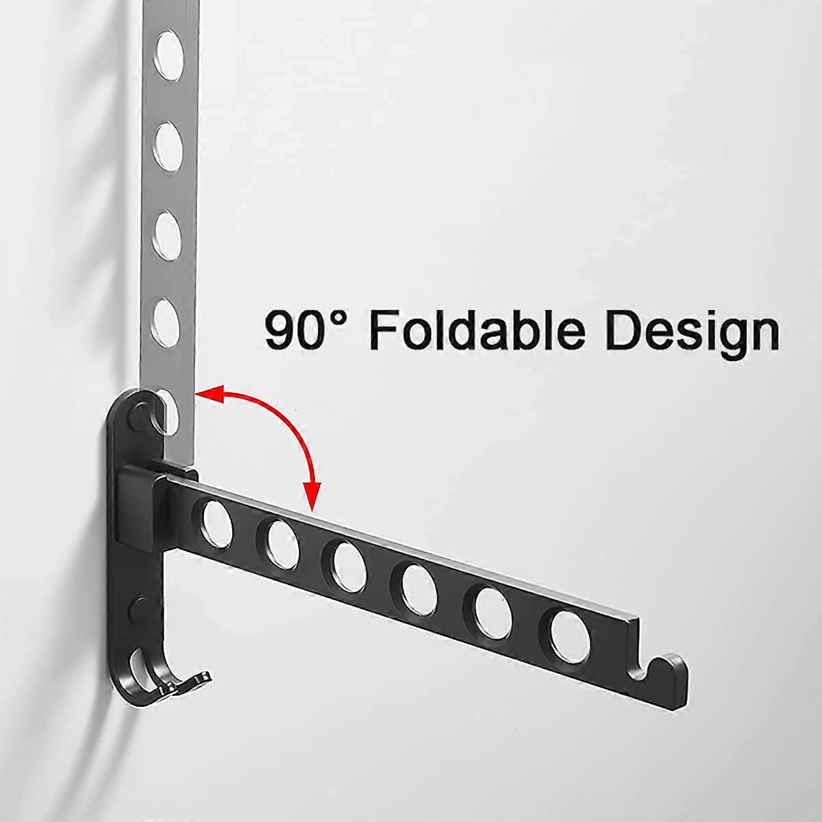 Foldable Clothes Hook, Wall Mounted Clothes Rack, Wall Hook, Foldable Hook for Balcony, Bathroom, Laundry Room (Black, 1-pack)—yux - Image 3
