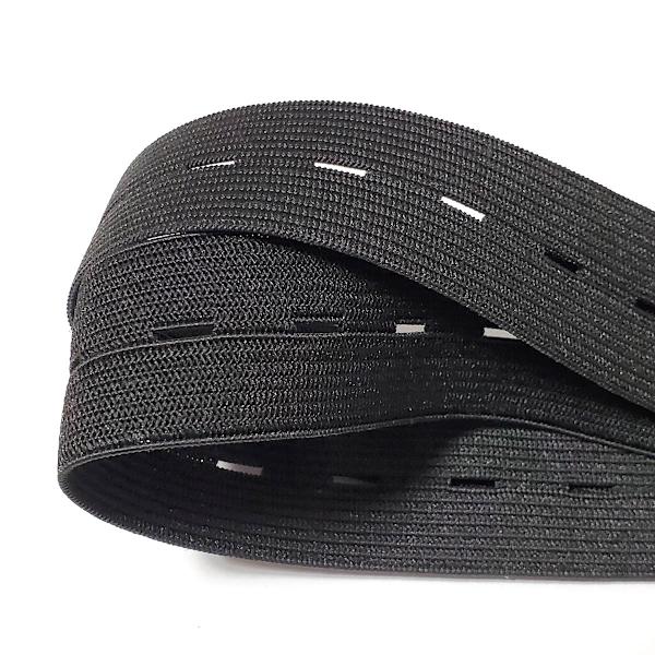 Elastic buttonhole tape, practical and versatile black elastic band, width: 2.5 cm Width: 2.5cm—yux Width: 2.5cm - Image 1