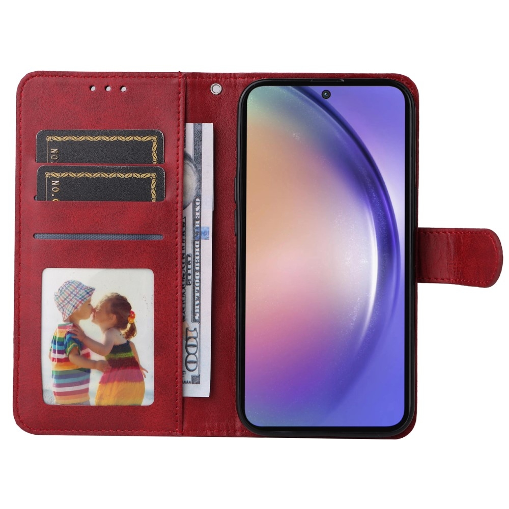 SKALO Samsung A55 5G PU Leather Wallet Case - Multiple Colors Red - Image 3