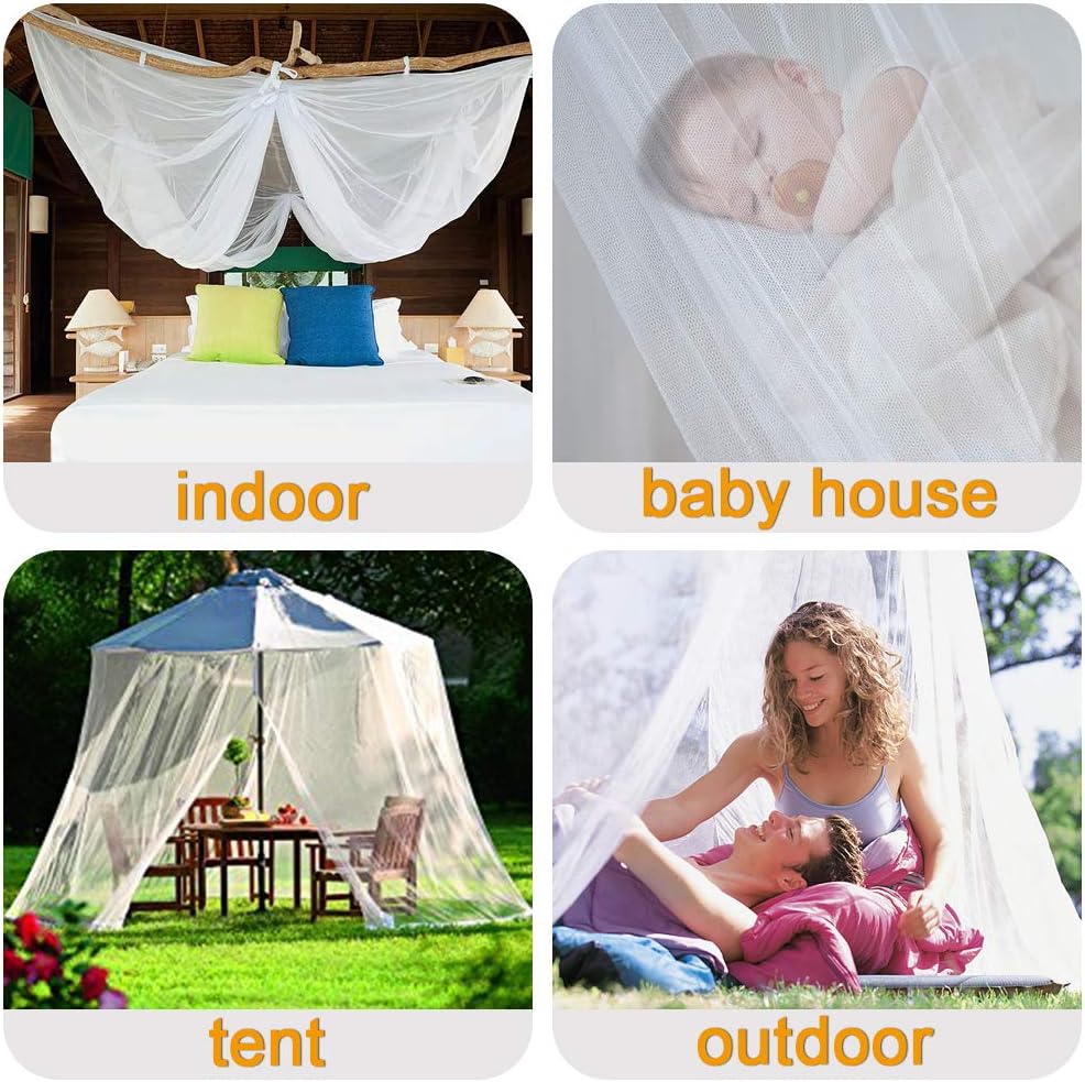 Mosquito net, large mosquito net with frame for king size bed, mosquito net for indoor and outdoor use (200 x 220 x 210 cm) - Image 2