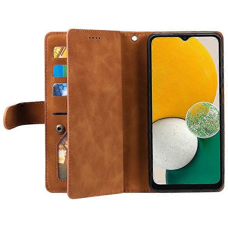 Compatible Case for Samsung Galaxy A26 5G PU Leather Phone Case with Zipper Wallet 9 Card Slots-Perfect Brown - Image 3