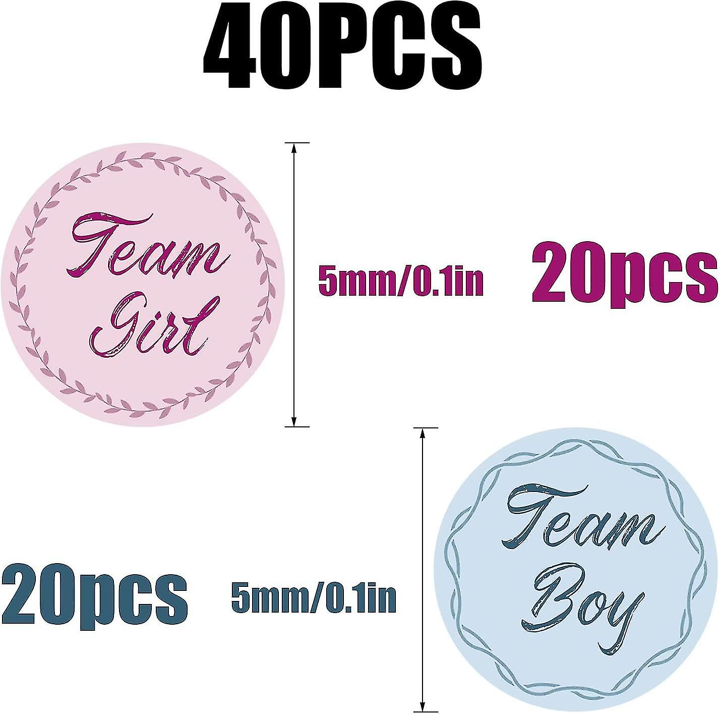 40 Pcs Gender Reveal Stickers Team Boy Team Girl Label Stickers Blue And Pink Round Stickers - Image 2