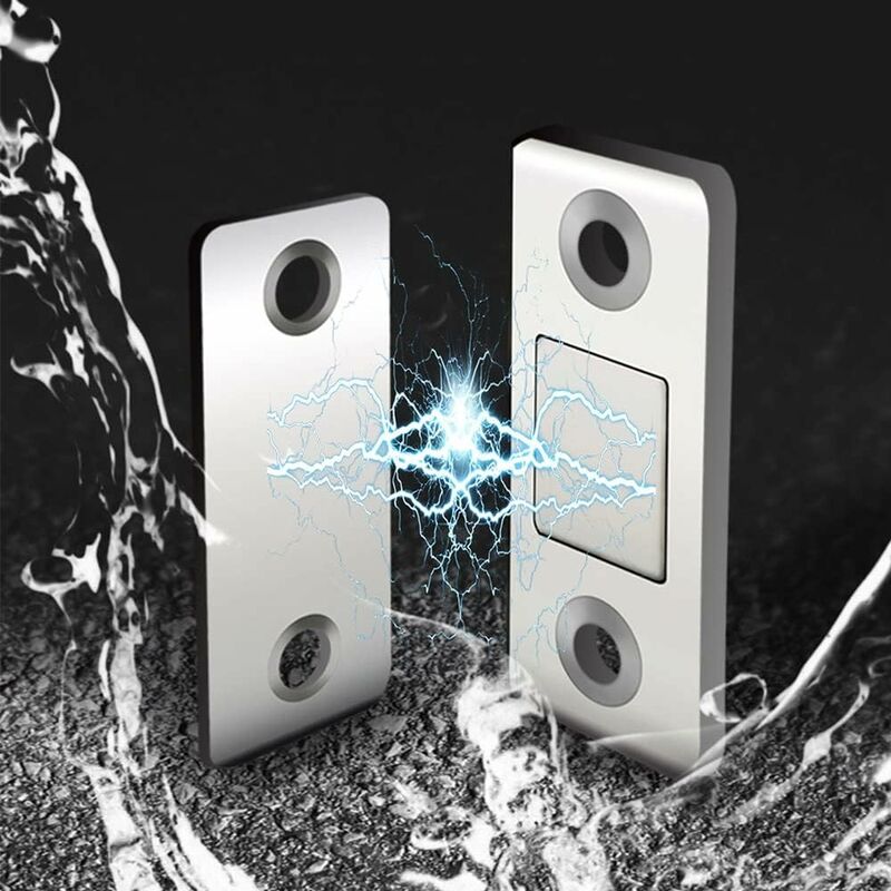4/8-pack Self-Adhesive Magnetic Cabinet Door Catches Stainless Steel Magnet Lock for Kitchen Cabinet Magnetic Closing Drawer Cupboard Door Lock. - Image 2
