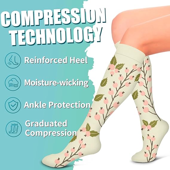 Compression Socks for Women & Men Circulation (6 Pairs) - Graduated Support Socks for Running, Athletic Sports, S/M—max S\/M - Image 5