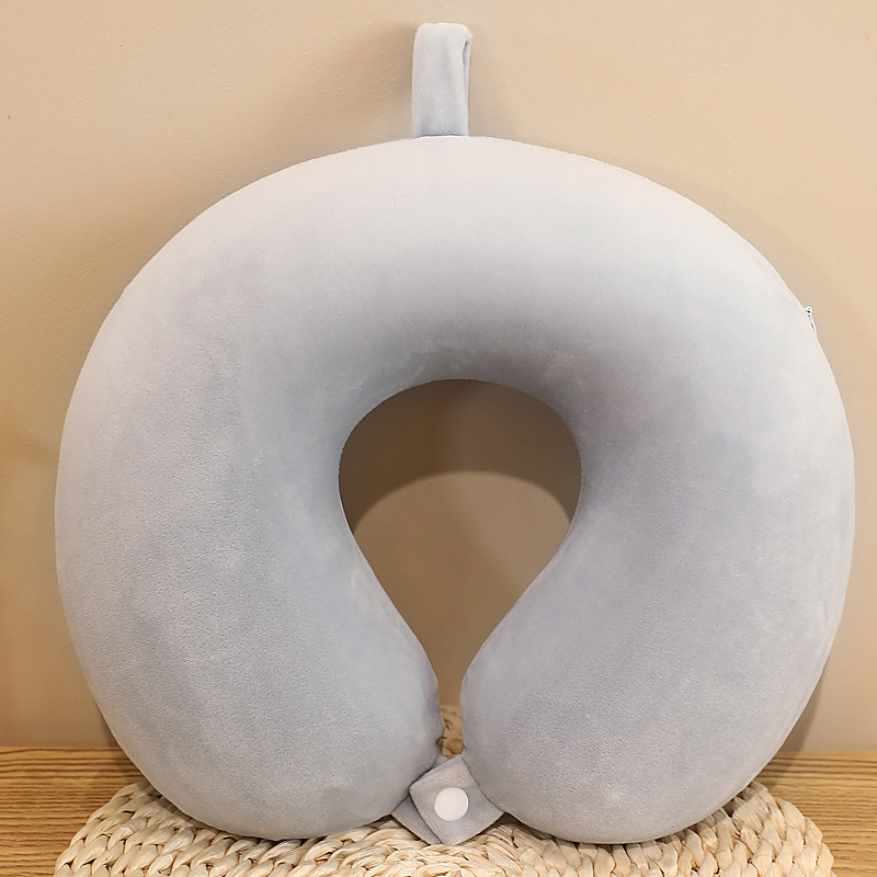Travel Pillow Neck Pillow Memory Foam Travel Pillows Head Support Pillow for Airplane Train Car Office Travel Essential Flight Pillow (Gray) Gray - Image 1