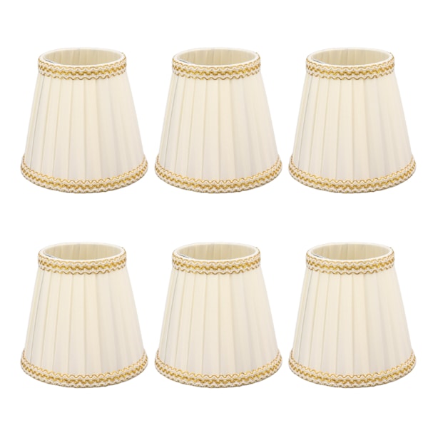 6pcs Small Lampshades Clip On Drum Light Shade Fabric For Chandeliers Light Bulbs Lighting Accessories - Image 1