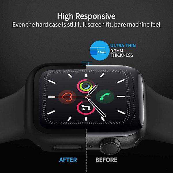 2-pack Black Screen Protector compatible with 45mm Watch - Compatible with Apple Watch Series 7/8/9 45mm - Image 4