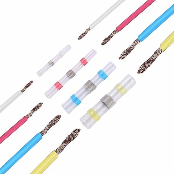 500pcs Electrical Cable Lugs Solder Heat Shrink Tubing, Maidodo Heat Shrink Tubing Solder Butt Joint Insulated Electrical Contacts Waterproof Marine Automotive - Image 4