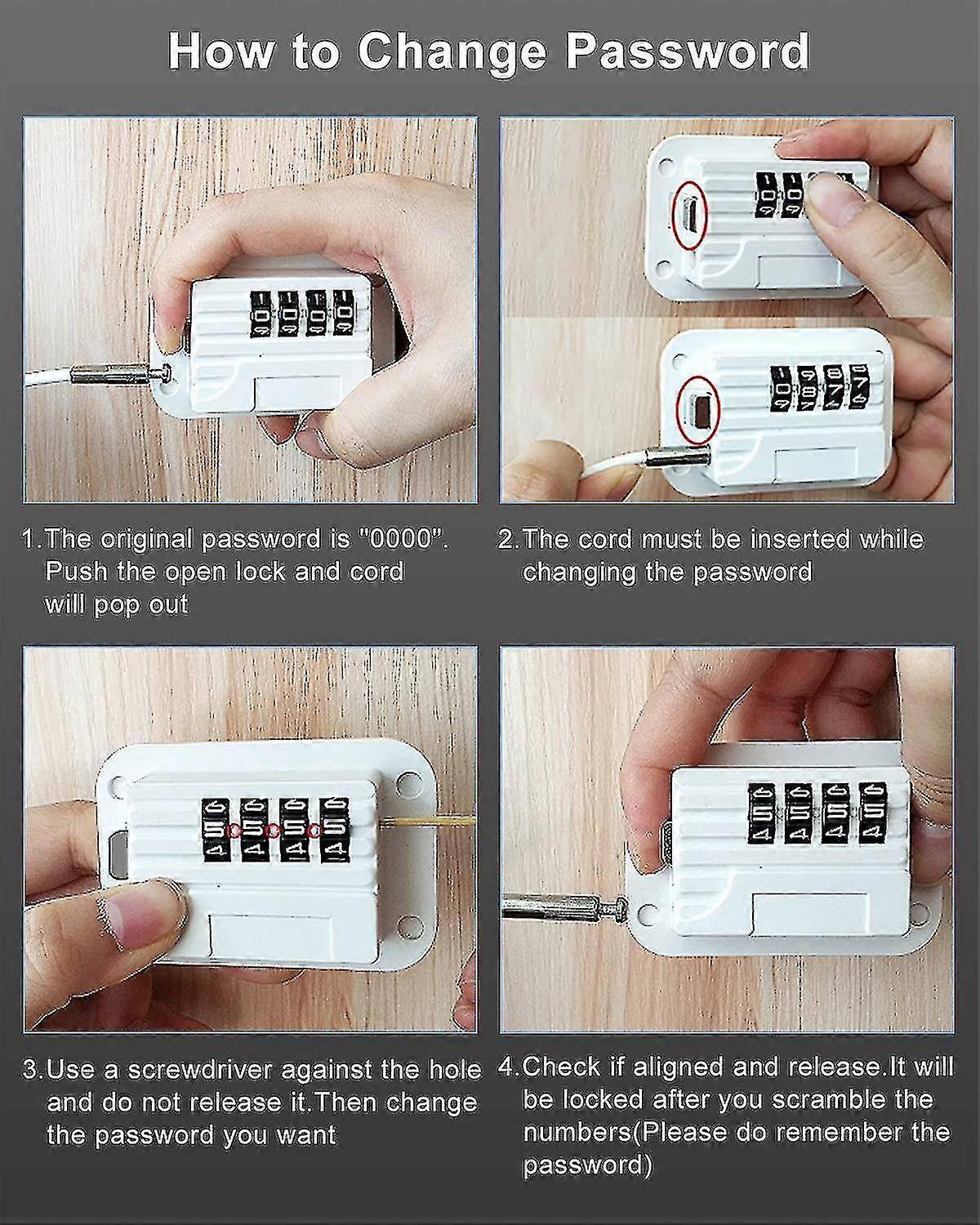 Self-Adhesive Refrigerator Lock Pack for Adults, White, Combination Lock, Refrigerator Safety Lock, for Children, Electric Mini Fridge, Door - perfect-max - Image 2