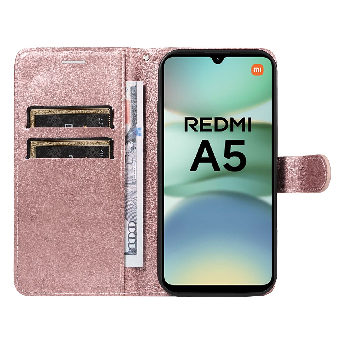 SKALO Xiaomi Redmi A5 4G PU Leather Wallet Case - More Colors_MGF Pink gold Pink gold - Image 6