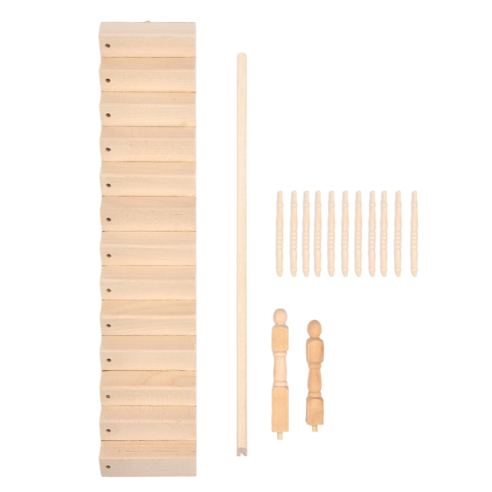 Dollhouse Stairs Smooth Rounded Corners Birch Material DIY Vivid Cute 1/12 Scale Miniature Staircase for Crafts - Image 1