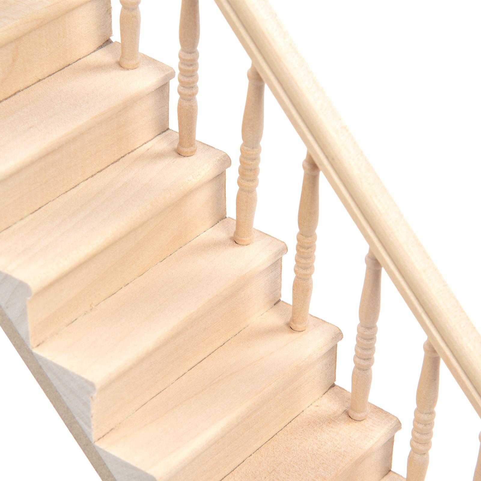 Dollhouse Stairs Smooth Rounded Corners Birch Material DIY Vivid Cute 1/12 Scale Miniature Staircase for Crafts - Image 3