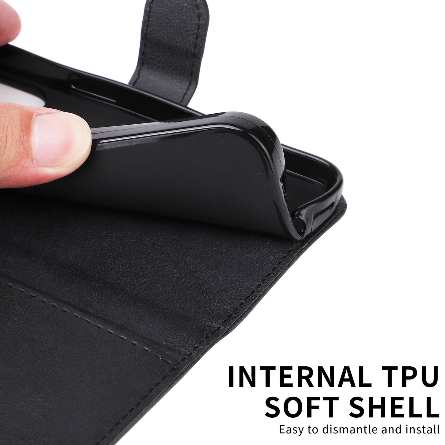 SKALO Xiaomi Redmi A5 4G PU Leather Wallet Case - More Colors_MGF Black - Image 4