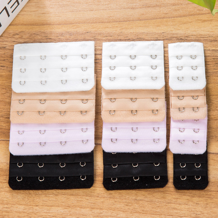 Bra Extender 2 Hooks/3 Hooks/4 Hooks, Bra Strap Extensions - 12-pack (Black, White, Beige, Pink) Bra Extender 2 Hooks / 3 Hooks / 4 Hooks, Soft and - Image 1
