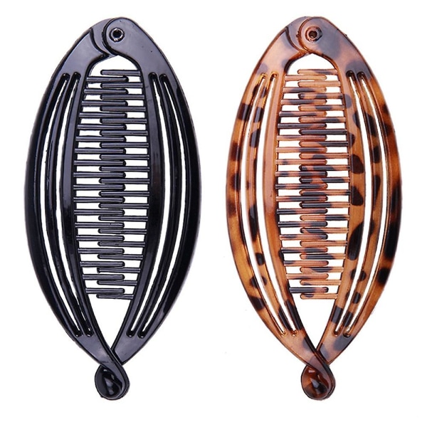 Classic Banana Clip Hair Clip Ponytail Holder for Girls with Braided Style - Image 1