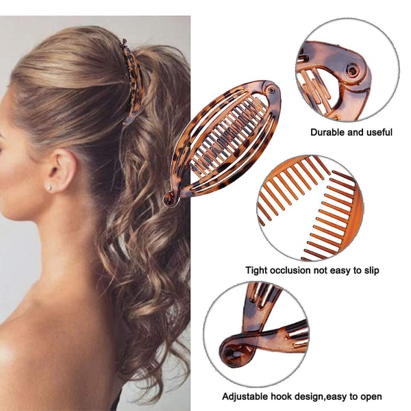 Classic Banana Clip Hair Clip Ponytail Holder for Girls with Braided Style - Image 2