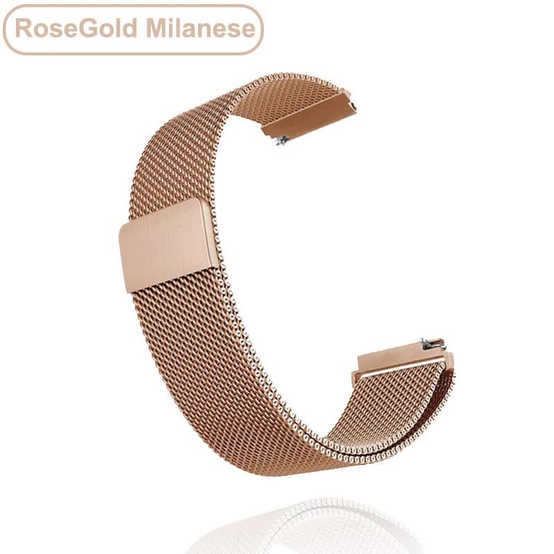 18mm 20mm 22mm Metal Bracelet for Garmin Vivoactive 3 4 4s Watch Band Venu 2 2s SQ Forerunner 645 Bracelet Silicone Loop Nylon Wrist Metal Rose Gold Metal Rose Gold For Garmin Venu SQ - Image 1