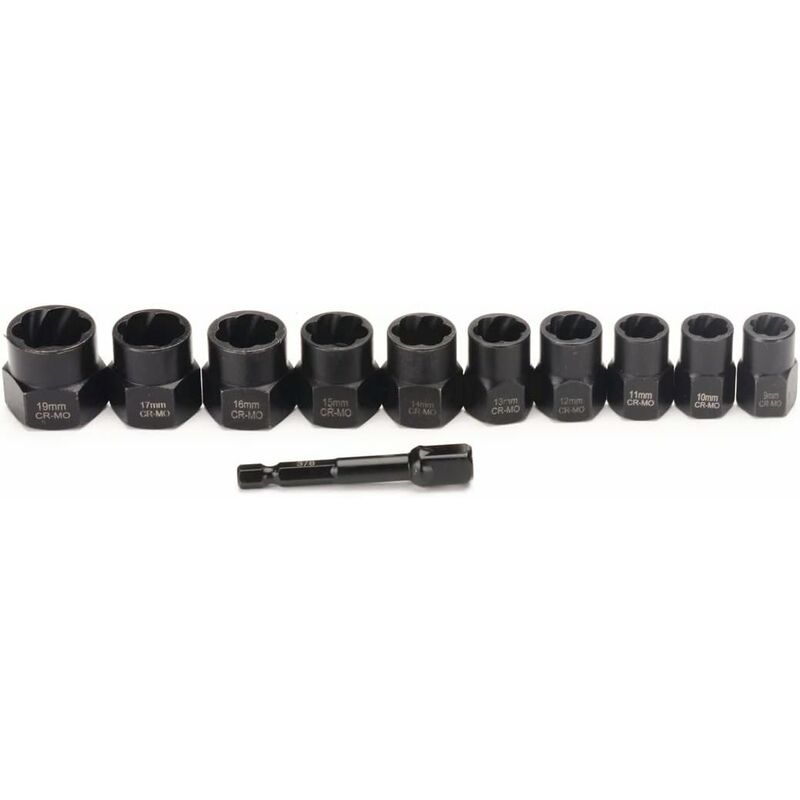 11-piece 9.5mm Bolt Impact Tool Set with Toolbox - Image 3