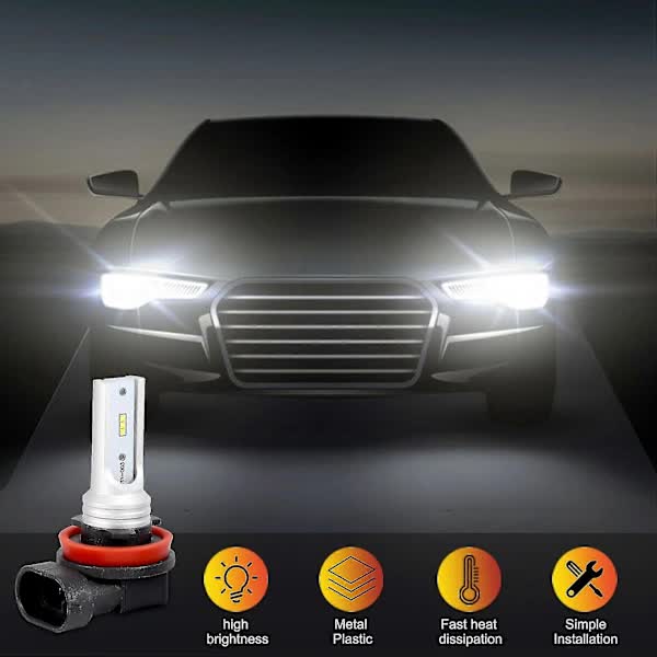 H8 H11 H16 LED Fog Light Bulb, H16 LED Fog Light High Power Csp-Y11, Cool White 6500K (2-pack) - Image 2