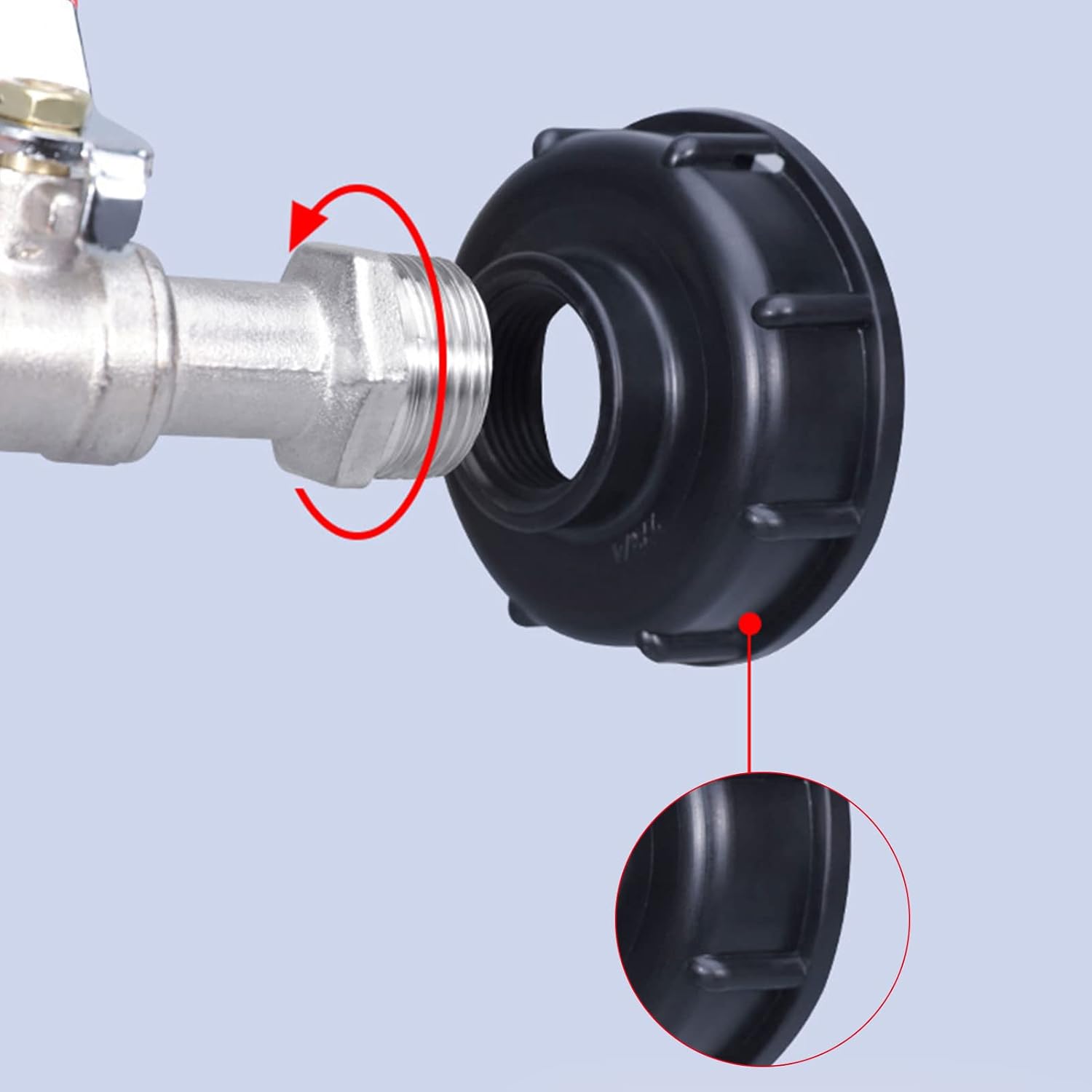 1000L Tank Faucet with Irrigation Hose Adapter, S60X6 IBC Faucet Connector, Rainwater Harvester Garden Faucet (1/2\