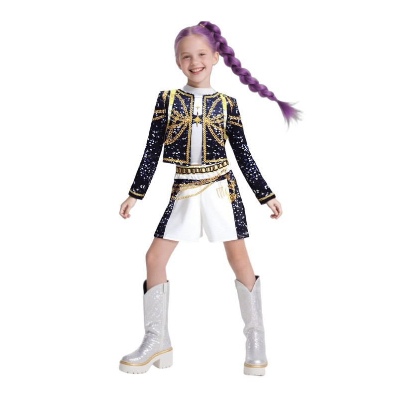2025 Demon Hunter K-Pop Costume | Halloween Outfit Women Kids Cosplay No. 7 3-piece set_tfrf No. 7 3-piece set 130cm - Image 3