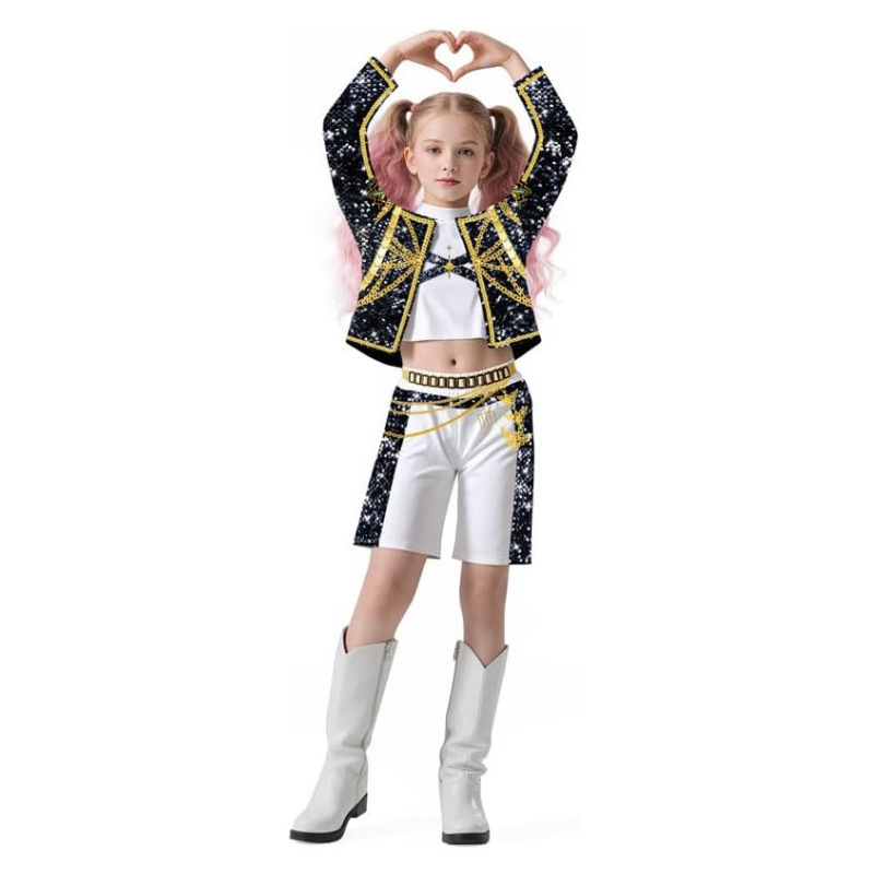2025 Demon Hunter K-Pop Costume | Halloween Outfit Women Kids Cosplay No. 7 3-piece set_tfrf No. 7 3-piece set 130cm - Image 6