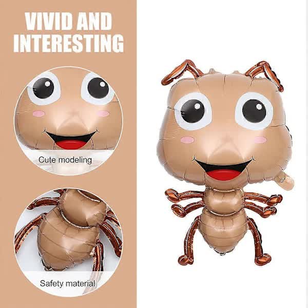 pcs Large Ant Balloons Animal Theme Balloons Ant Foil Balloons Cartoon Balloons Light Brown 75.00X48.00X4.00CM - Image 3