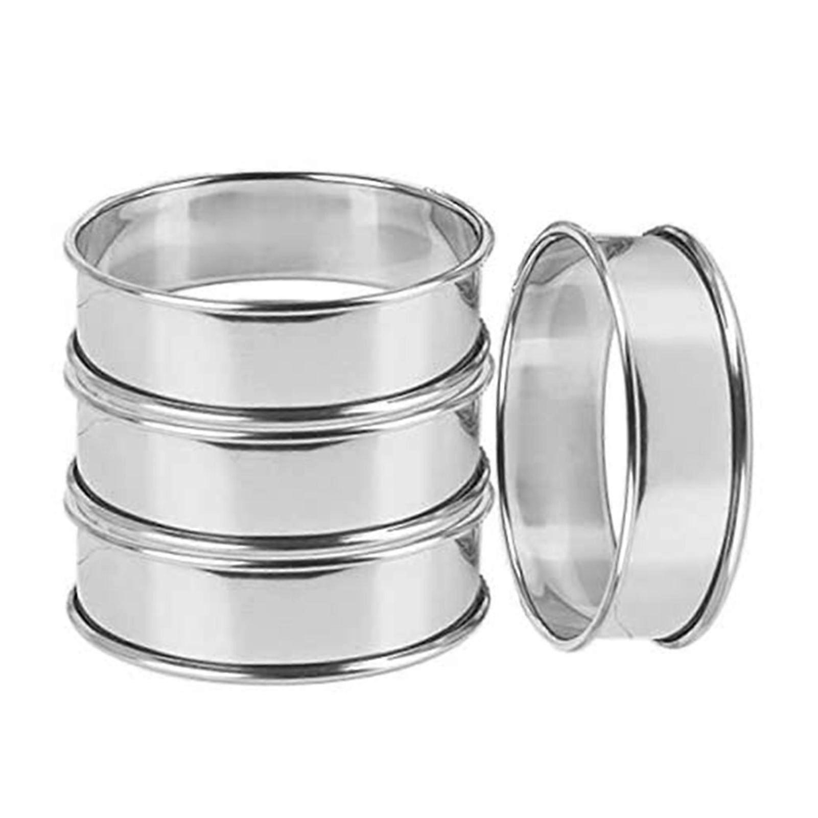 4pcs Stainless Steel Muffin Rings Nonstick Muffin Rings Pastry Rings for Home Baking - Image 1