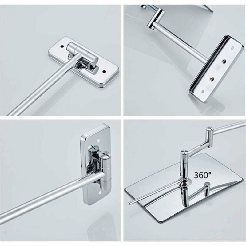 3X Magnifying Wall Mirror - Foldable Extension - 360 Degree Rotation Magnifying Mirror Bathroom Mirror with Drilling - Image 4