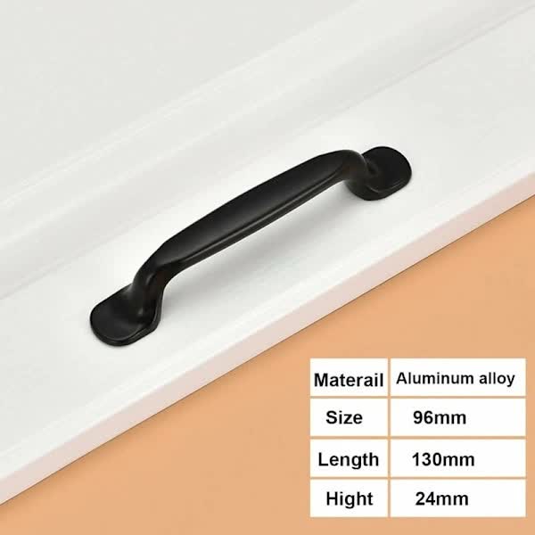 10x 96mm Black Kitchen Handles Door Handles Drawer Handles Bedroom Furniture Handles - Image 2