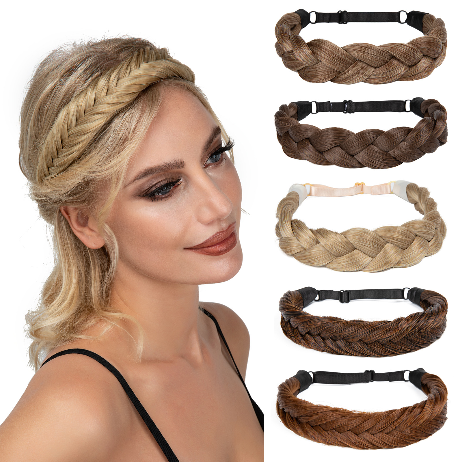 1pc Synthetic Braiding Hair with Adjustable Belt Braided Bohemian Style Women Hairstyle 10 10 Athree strand braid - Image 1