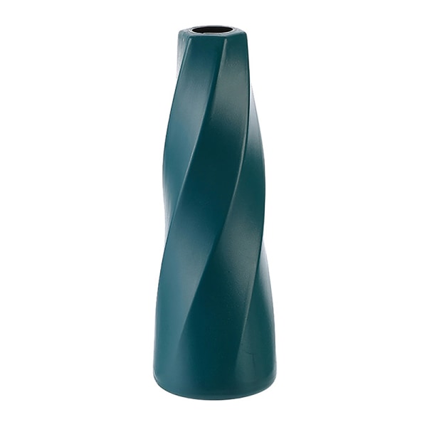 Plastic Vase Imitation Ceramic Flower Pot Table Arrangement Dark Blue - Image 1