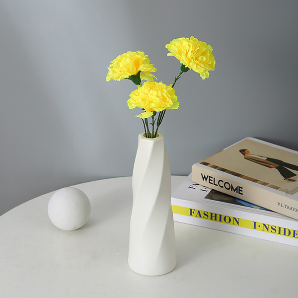 Plastic Vase Imitation Ceramic Flower Pot Table Arrangement Dark Blue - Image 4