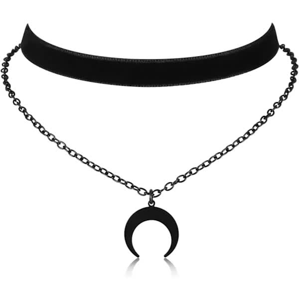 |NN| Gothic Choker, Choker Necklace for Women, Black Velvet Choker, Layered Necklace, Goth Jewelry for Women - Image 1