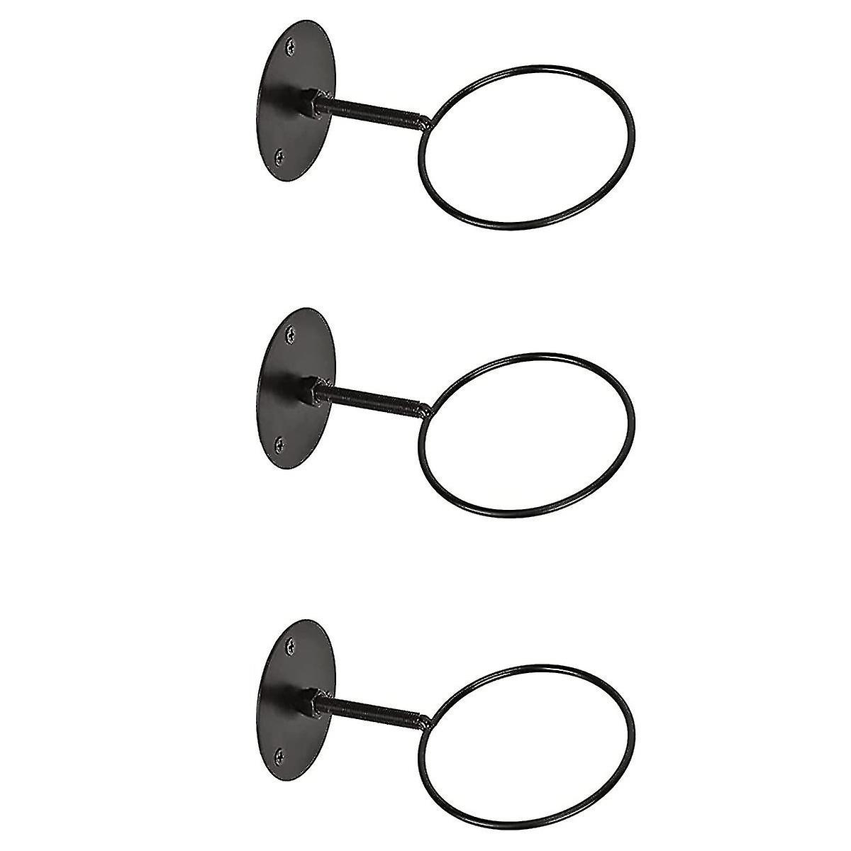 3pcs Wall Mounted Ball Rack Iron Basketball Storage Display Holder Football Rugby Hanging Rack Space Saving - Perfect Black 3pc - Image 2